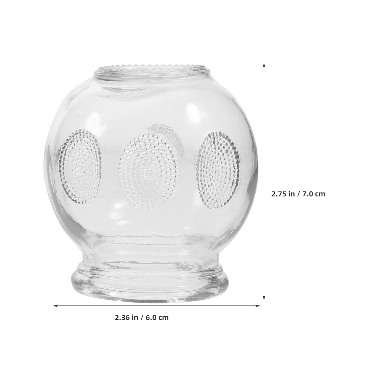 Ensemble De Thérapie Par Ventouses En Verre 6 Pièces Tasses De Massage Sous Vide Pour Stimulation Musculaire Et 2.76 Pouces