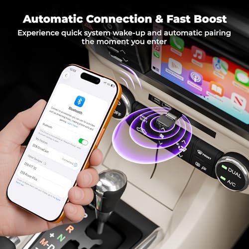 Image of Zebronics 2-in-1 Wireless CarPlay Adapter, Converts Wired Android Auto & CarPlay to Wireless, USB-A & Type-C Converter, BT v5.2, Dual Band Wi-Fi, Fast Boot, Plug & Play (Drivecast 02)