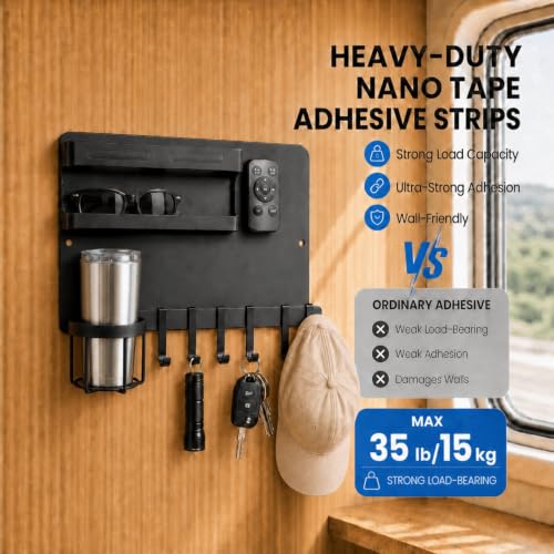 Metal Bedside Wall Shelf,【No Drill】 Wall Organizer for Dorm Teen Room Decor by Yaztops - Used condition - Image 6