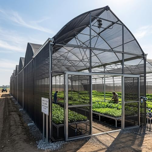 Image of Bio Blooms Gardening Shade Net 50% UV Treated | Full Black Thick HDPE Agro Shadenet for Agriculture Garden Balcony Greenhouse Building Construction Safety Net | 3x20 Meters