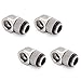 Bitspower G1/4" Male to Female Extender Fitting, 90° Rotary, Black Sparkle, 4-pack