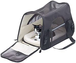 Sweetypet Hundetasche: Hand- & Auto-Transporttasche für Haustiere bis 8 kg, 45 x 28 x 22 cm (Hundetasche Auto, Katzentasche, Transportbox Katze)