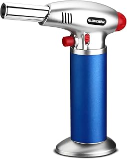 Illumitorch Butane Torch - Adjustable, Refillable Heat Gun - Kitchen Gadgets Clearance - Safety Switch & Stay On Switch - Durable Blue Kitchen Gadgets