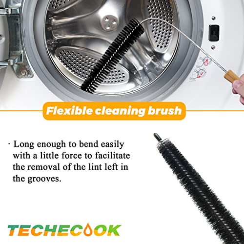 GTD42EASJ2WW GTD33EASK0WW GTX22EASK0WW WE03X23881 Dryer Lint Filter with Cleaner Brush by Techecook Fit for GE Hotpoint Dryer Filter Replacement WE03X23881 Stainless Steel Dryer Lint Screen Filter