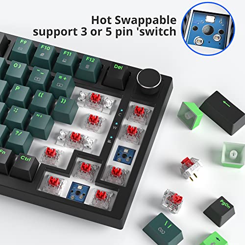 Image of Fogruaden Wired RGB 75% Hot Swappable Gasket Mechanical Keyboard with Red Switch,82 Keys TKL Gaming Keyboard for Win /Mac Laptop PC Gamer (Soundwave)