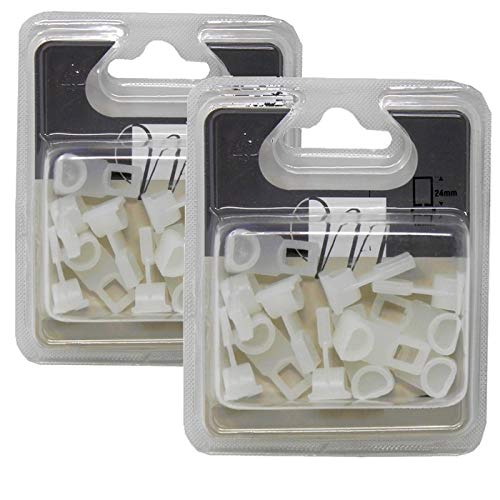 24 Glisseurs pour tringles à rideaux chemin de fer, ou au plafond, grande taille, 24 x 16 mm