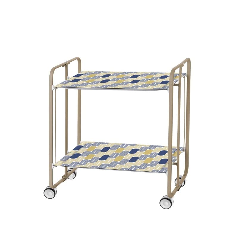 DON HIERRO - Carrito auxiliar con ruedas BAUHAUS armazón metálico color arena, 2 bandejas-85