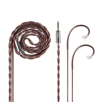 NICEHCK BerryJam IEM Cable, 7N OCC Earbuds Upgrade Cords, in Ear Monitor Cables for Earphones Earbud Wired Headphones Balanced Cord 4.4mm with QDC