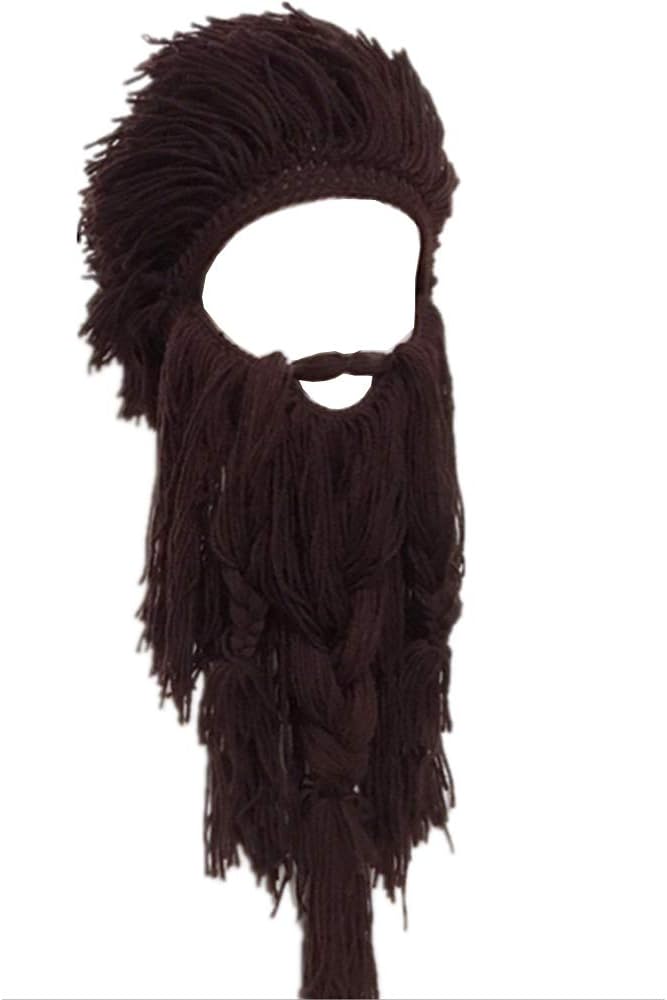 Wig Beard Hats Handmade Knit Warm Winter Caps Ski Funny Mask Beanie for Men Women YEKEYI