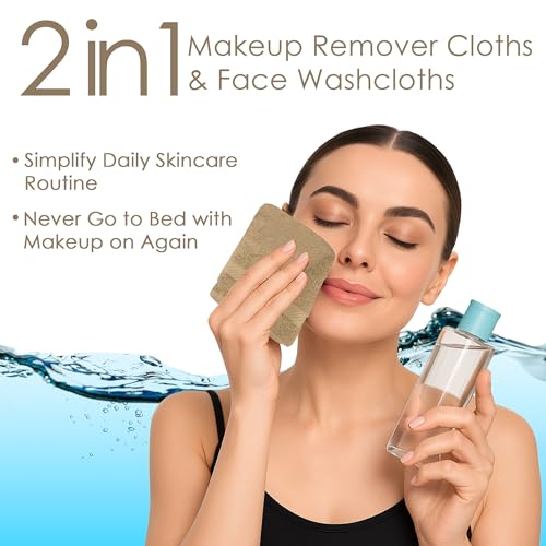 Image of DAN RIVER 12-Pack Premium 100% Cotton Tan Face Towels for Bathroom - Reusable Face Wash Cloths for Showering 12x12 Inches - 550 GSM Super Soft & Absorbent Luxury WashCloths for Body, Spa & Gym
