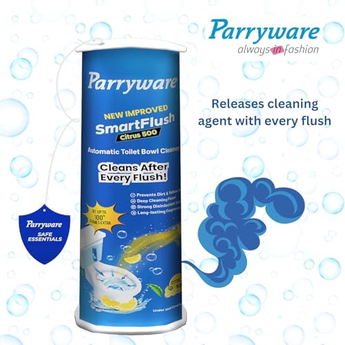 Image of Parryware SmartFlush In-Cistern Automatic Toilet Bowl Cleaner - Citrus 500 I Lasts upto 600* Flushes | 99.9% Disinfection | Cleans after every flushes | FCSF0103 (PACK OF 4)