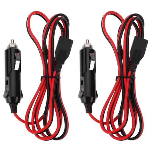 LT Easiyl 2 Stück 3-poliges Zigarettenanzünderkabel 16AWG 12V/15A Sicherung 1,5m Geeignet Zum Anschluss von Radios mit Hoher Wattzahl