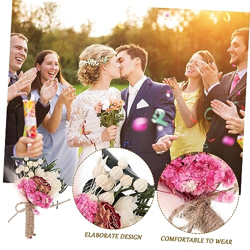 Boutonniere de flor seca para boda elegante miniatura 4