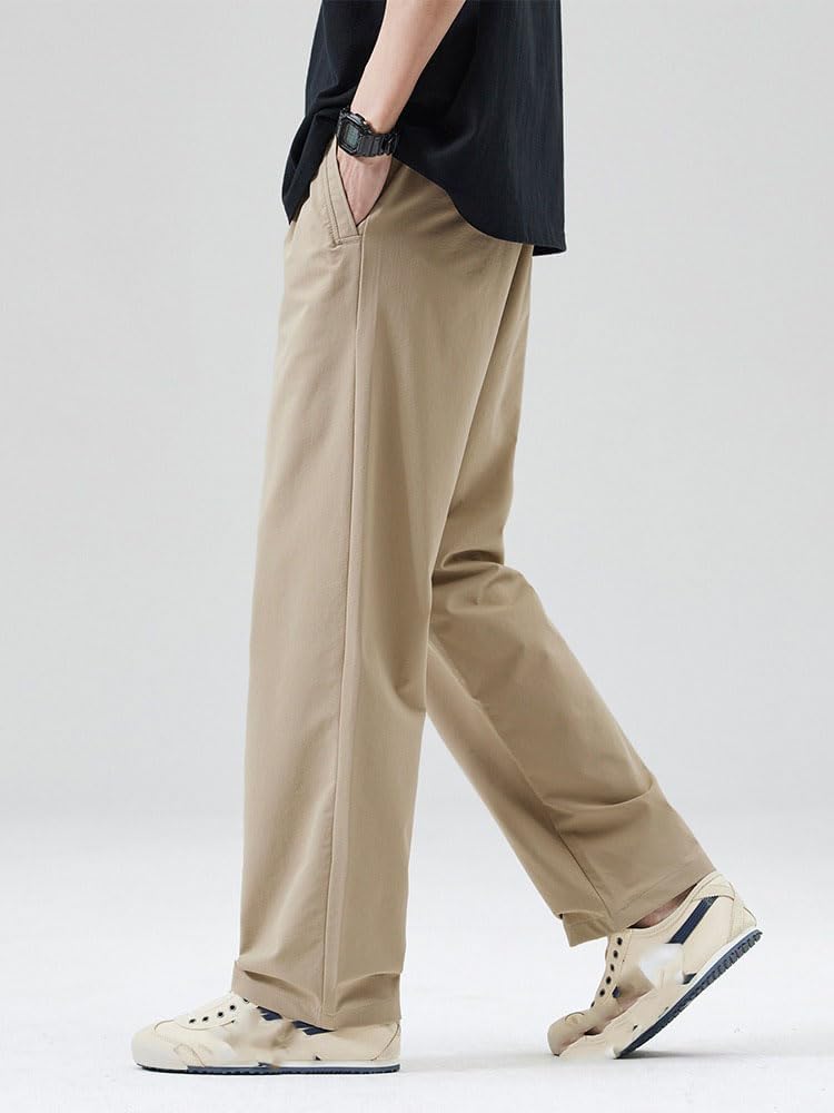 Men's Spring Fall Casual Pants Straight Lightweight Drop Quick Dry Trousers Pants for Men