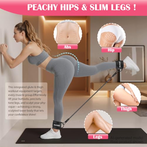 Image of KUTIZE Ankle Resistance Bands with Cuffs & Fabric Resistance Bands Set - Legs & Glutes Workout Equipment for Women & Men, Home Gym Heavy Exercise Bands for Hip, Yoga, Strength Training, Rehab, Pilates