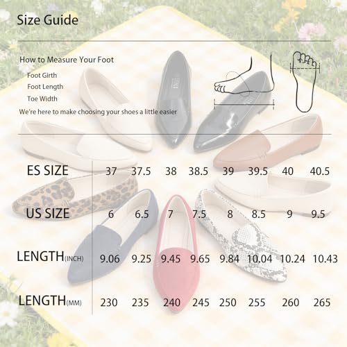 Image of MUSSHOE Pointed Toe Flats for Women, Comfortable Business Casual Work Shoes, Slip On Loafers with Arch Support, Office Walking Flats for All Day Standing