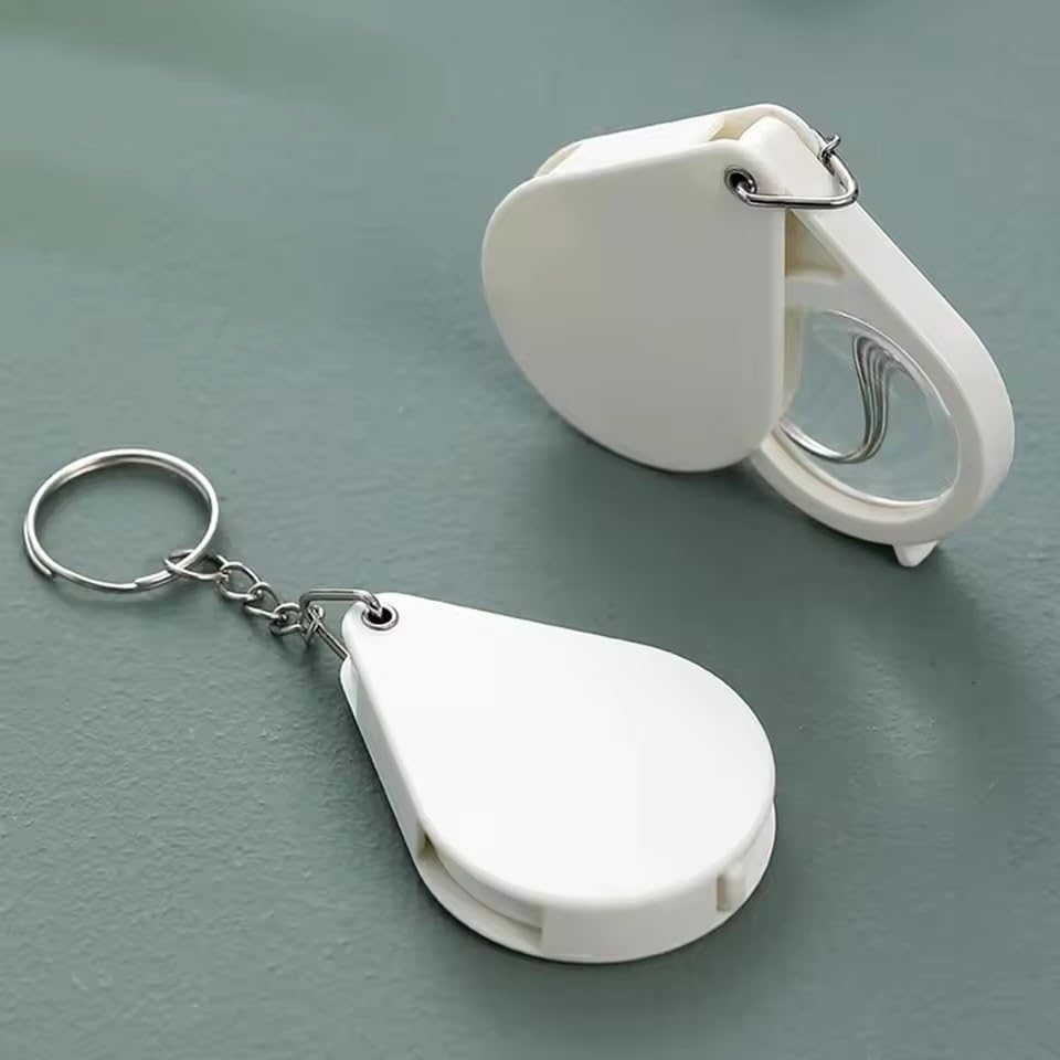 VIDI Mini Keychain Pocket Magnifier Jewelry Loupe Portable Foldable Magnifying Glass Eye