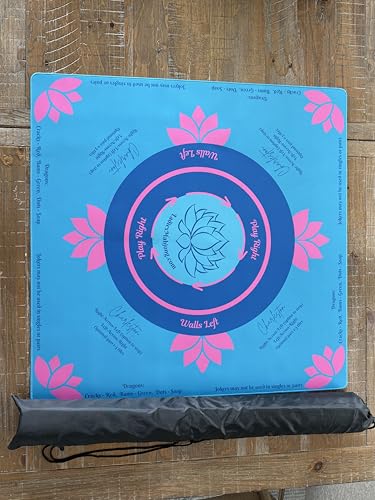 Tapete de Juego Mahjong para Damas con Diseño Lotus Azul y Rosa