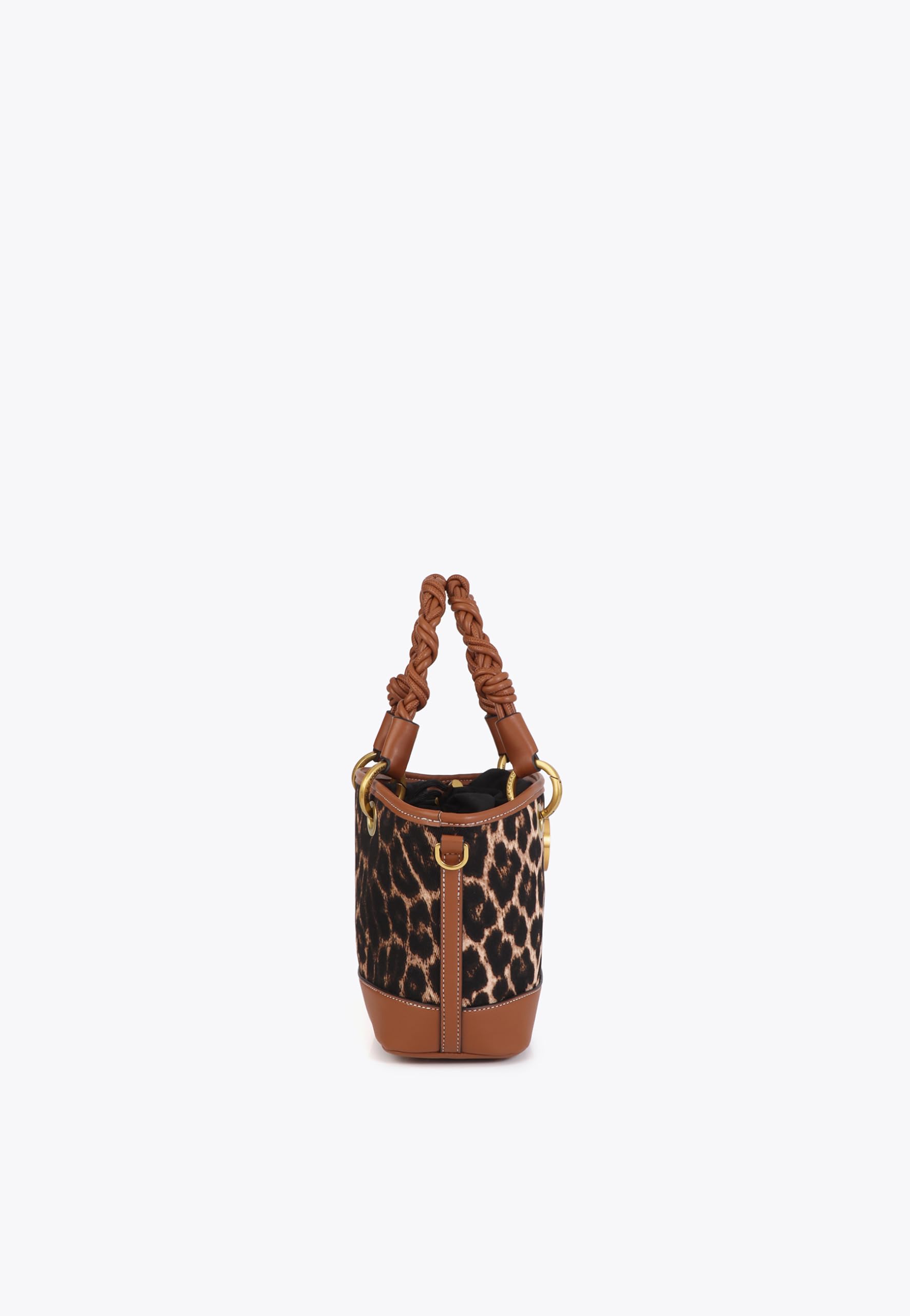 LOLA CASADEMUNT Mini capazo leopardo y efecto piel