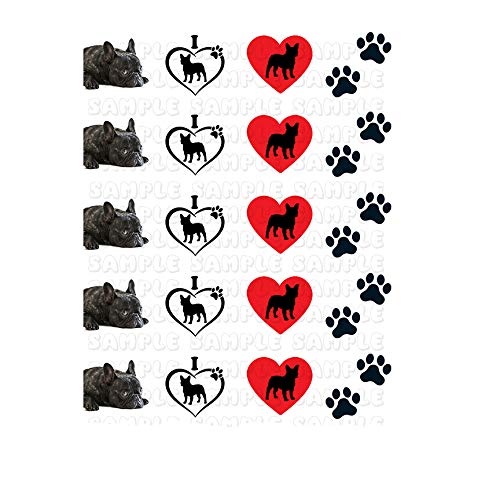 Calcomanías de arte de uñas con diseño de bulldog francés #5