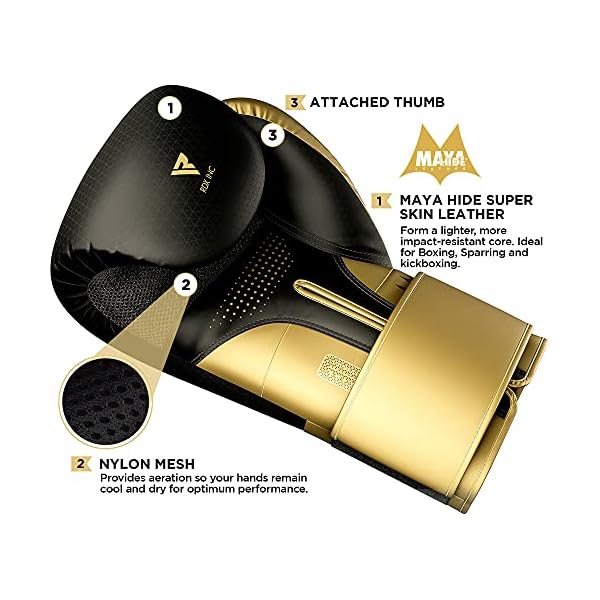 RDX-Professional-Boxing-Sparring-Gloves-Mark-PRO-Competition-Super-Skin-Maya-Hide-Leather-Multi-Layered-Padded-Wrist-Support-EZ-Strap-for-Firm-Secure-Fit-Kickboxing-Training RDX Professional Boxing Sparring Gloves, Mark PRO Competition, Super Skin Maya Hide Leather, Multi-Layered, Padded Wrist Support, EZ Strap for Firm Secure Fit, Kickboxing Training