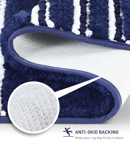 Image of Obsessions Ultra Soft Solid Bath Mat - Premium 1950 GSM Density, Anti-Skid Safety Backing & Superior Absorbency for Quick-Dry Comfort (40x60 cm, Midnight Blue)
