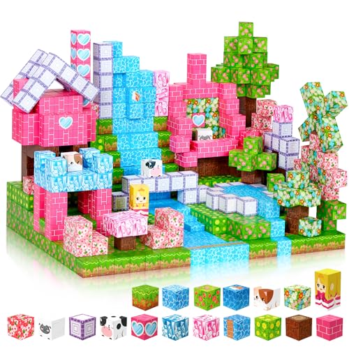 Coolzon Blocs de Construction Magnétiques,154 Pièces Ensemble de Blocs Cubes Magnétiques pour...