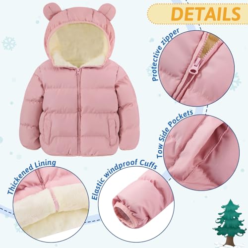 Image of BFUSTYLE Baby Toddler Coats Boys Girls Bear Ear Hooded Puffer Jackets 6M-5T