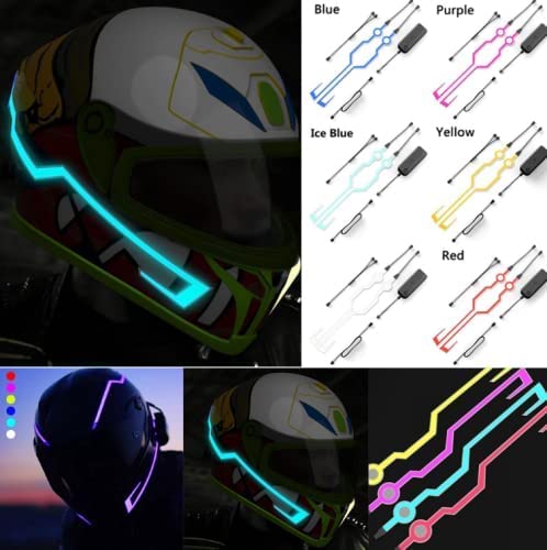 Image of Motorcycle helmet light strip,Helmet EL Light Bar,Helmet Cycling LED Sticker Light Night Riding Signal Helmet Light for Motorcycle Bike Helmet (yellow)