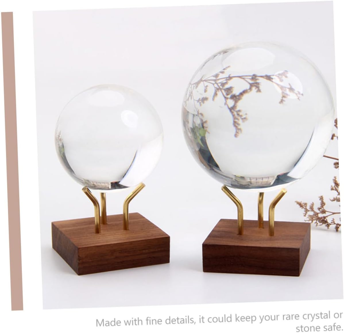 Crystal Display Stand with Walnut and Copper for Stone Exhibits