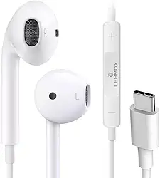Fones De Ouvido Com Fio Tipo C Microfone Integrado Compativel iPhone 15 15 Pro 15 Pro Max 16 16 Pro Max Com Fio Fones Estéreo Compatíveis ANDROID LG Premium