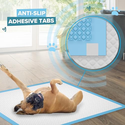 Puppy Pads XL โ 28โณ x 34โณ Extra Large, Super Absorbent, Leak-Proof Dog Training Pee Pads โ Waterproof, Non-Slip with Sticky Tapes, 6-Layer Protection, Odor Control (XL โ 28โณ x 34โณ- 40ct) Puppy Pads XL โ 28โณ x 34โณ Extra Large, Super Absorbent, Leak-Proof Dog Training Pee Pads โ Waterproof, Non-Slip with Sticky Tapes, 6-Layer Protection, Odor Control (XL โ 28โณ x 34โณ- 40ct)