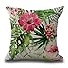 LONUPAZZ Housse De Coussin Vintage Fleur Feuilles Tropicales Imprimées Taille Housse De Coussin Décor à La Maison 45cm x 45cm