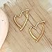 Gold Heart Asymmetrical Earrings for Women,Large Heart Shaped Hoop Dangle Earrings Minimalist 80s Love Front Back Earrings,Aesthetic Hearts Jewelry Gifts (Gold)