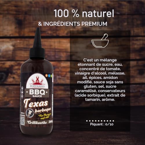 Sauce barbecue Poppamies Texas Barbeque – Saveur fumée et acidulée, parfaite pour les grillades, les trempettes et les marinades – Sans gluten, végétalienne – 360 g – vue 5