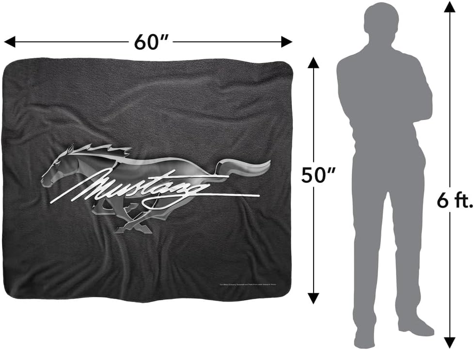 Ford Mustang Blanket, 50"x60", Mustang Logo Silky Touch Sherpa Back Super Soft Throw Blanket