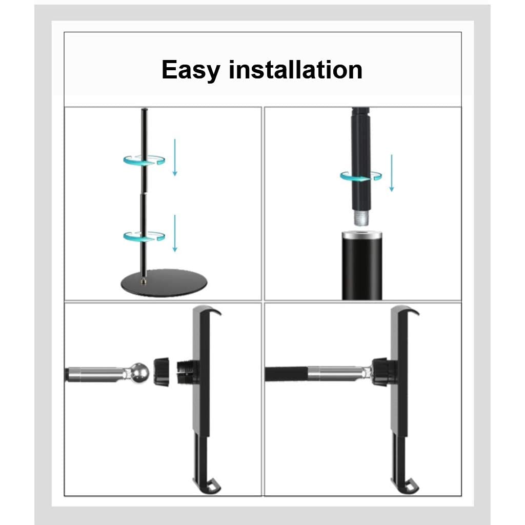 Soporte de Piso para Tableta, Soporte de Cuello de Cisne de Brazo Largo para teléfono Celular, Soporte para Tableta de 4 a 11 Pulgadas, Soporte de Piso para Tableta con rotación Ajustable de