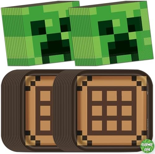 Unique Minecraft Plates and Napkins for 32 Guests | Minecraft Bir...