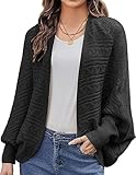leichte strickjacke für herren Eigenschaften: Strickjacke damen ist Loose fit Stil, Vorne öffnen, Gerippte Ärmelbündchen. Cardigan damen besteht aus Weicher und bequemer Strickstoff und ist gut elastisch. In dieser Strickjacke werden Sie sich wohlfühlen.
