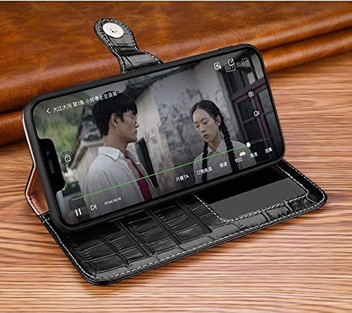 Housse iPhone 13 Pro Max Cuir Crocodile GUMMMY Étui Clapet Premium Marron - 3