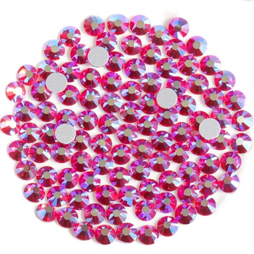 Image of Beadsland Flat Back Crystal Rhinestones, Hyacinth AB, SS20, 2880pcs | Flatback Glass Gems, 4.6-4.8mm, for Nail Art Craft, Glue Fix,Orange AB