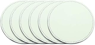 Sublimation Blanks Round Coasters 4x4 inch PU Leather Sublimation Coaster Blanks Sublimation Blank Supplies Heat Transfer Cup Mat Christmas Ornaments 6 Pieces