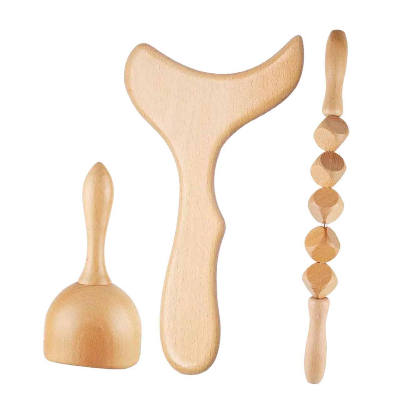 Palo Raspador de Masaje de Madera para Adultos, 1 Juego Portátil