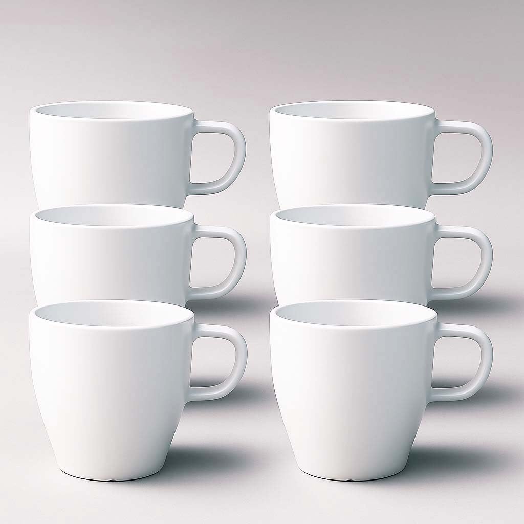 GESHUPOR 6-Pack 10oz Unbreakable Coffee Mugs, Microwave Safe Premium Drinkware (Up to 320℉), Lightweight Shatterproof White Cups for Keurig, Kids, RV & Camping, BPA-Free (White) — image 1