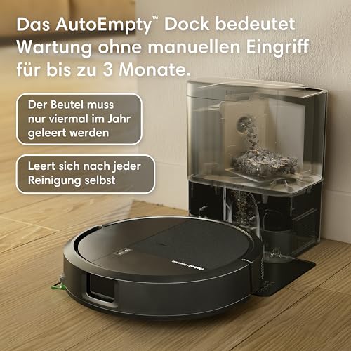 iRobot Roomba® 115 Combo Saug- und Wischroboter + AutoEmpty™ Dock, 15k Pa Saugleistung, Bürsten und Wischpad reichen… – Ansicht 2