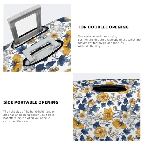 Pattern Of Daffodils And Ivy Elastic Travel Luggage Covers Dustproof Scratch-Resistant Suitcase Protector Fit 22-24 Inch3