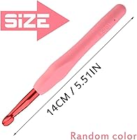 Vista 2 de Gancho de Ganchillo Ergonómico de 8mm, Agujas de Ganchillo para Tejer, Agujas de Tejer Lisas para DIY Hecho a Mano, Gran Regalo para Mujeres