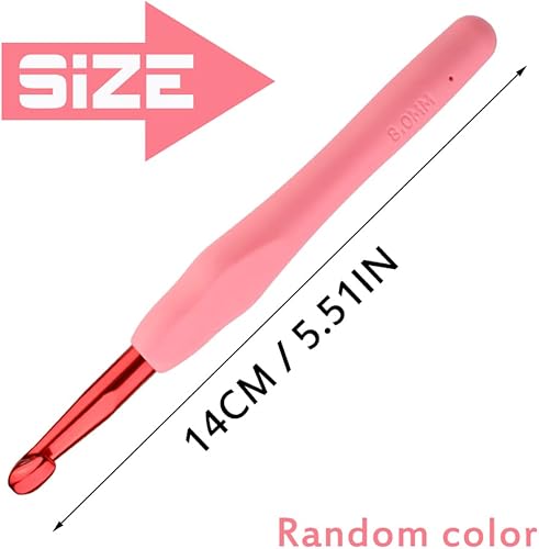 Miniatura 2 de Gancho de Ganchillo Ergonómico de 8mm, Agujas de Ganchillo para Tejer, Agujas de Tejer Lisas para DIY Hecho a Mano, Gran Regalo para Mujeres con