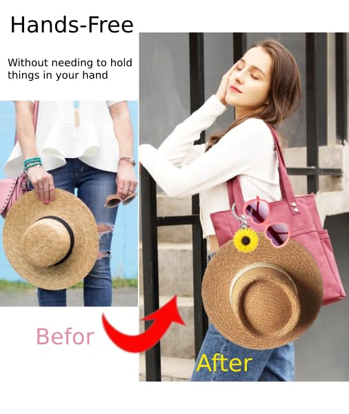 Sunflower Hat Clip for Travel on Bag, Hat Holder Travel Accessories for Women Hat Clip for Hanging Sun Hats,Sunglasses,Car Keys-Gifts for Daughters Mom Wife Girlfriend3
