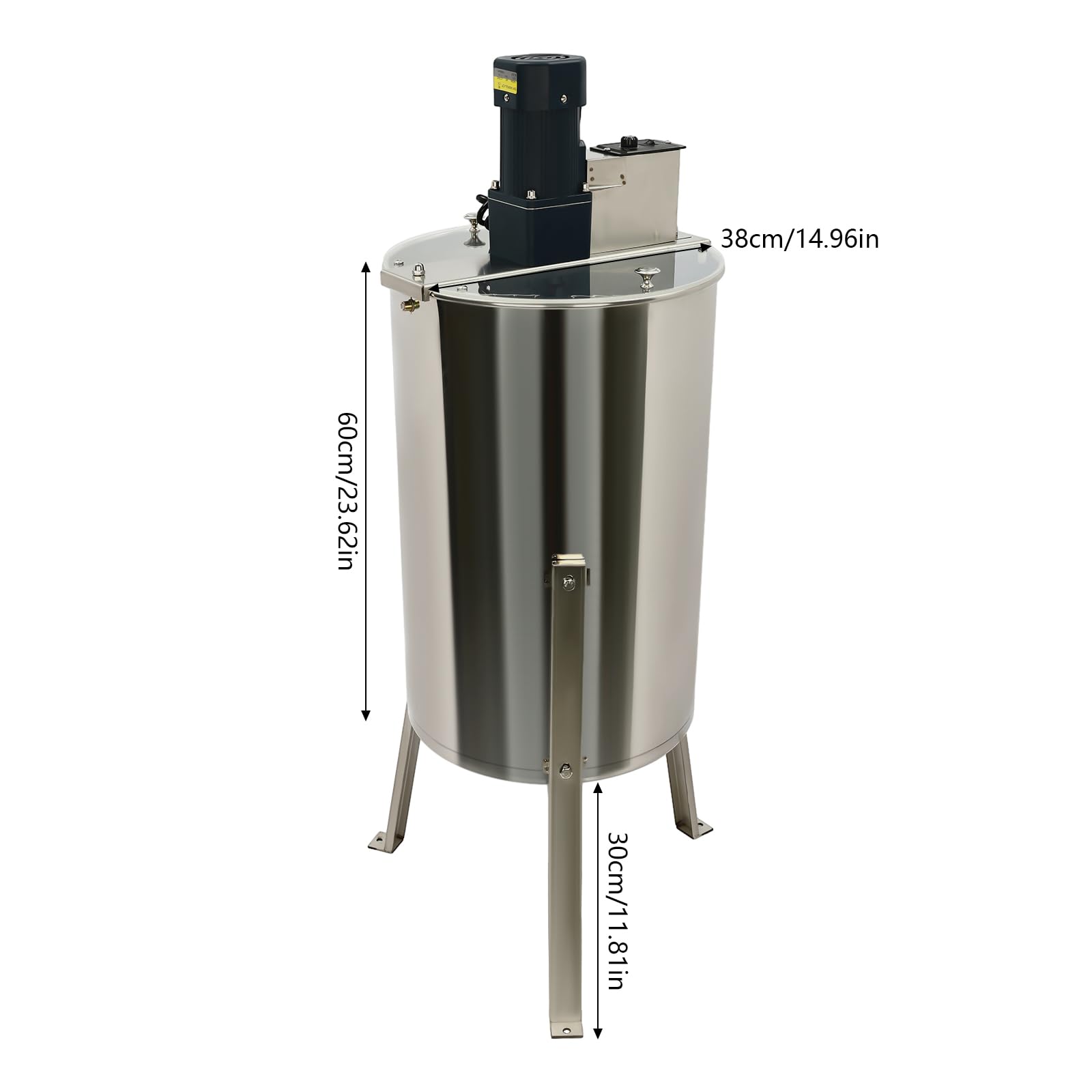 Centrifuga elettrica per miele, 220 V, 140 W, in acciaio inox, 8 telai estrattore di miele con coperchio, alveare, centrifuga per miele e miele, 38 × 60 cm
